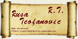 Rusa Teofanović vizit kartica